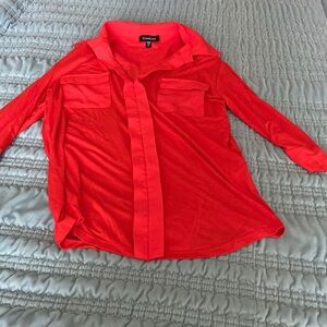 Bebe stretchy collar quarter sleeve top